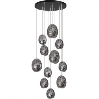 Люстра каскадная ODEON LIGHT MUSSELS MODERN ODL24 295 G9 11*40W металл стекло, черный дымчатый