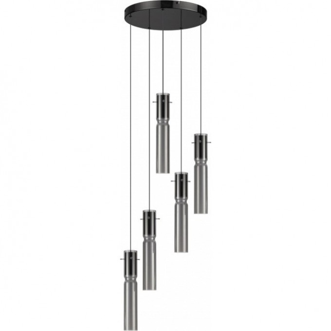 Люстра каскадная ODEON LIGHT PENDANT SCROW ODL24 325 LED 5*5W 3000K черный/дымчатый/металл/стекло 5058/25L