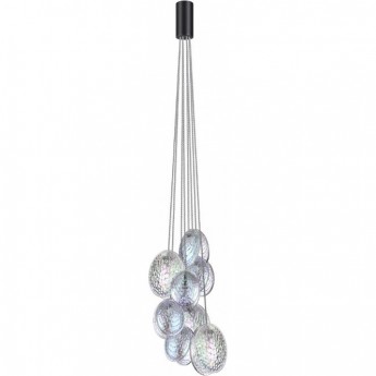 Люстра ODEON LIGHT MUSSELS MODERN ODL24 297 G9 8*40W металл стекло,черный перламутровый