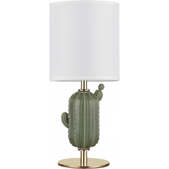 Настольная лампа ODEON LIGHT CACTUS MODERN ODL_EX25 E27 1*40W золотой/зеленый/белый/металл/керамика/ткань