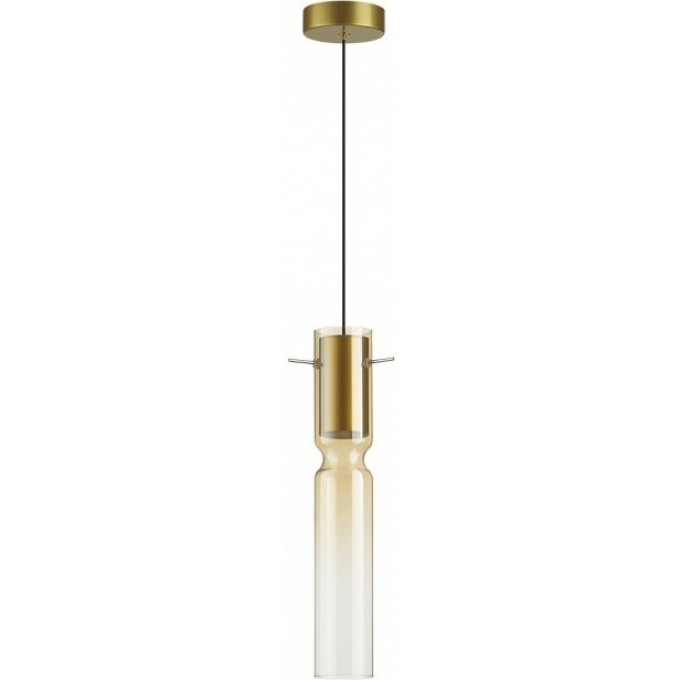 Подвес ODEON LIGHT LED PENDANT SCROW ODL24 323 5W 3000K золотой/янтарный/металл/стекло 5058/5LA