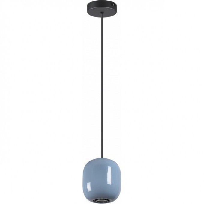 Подвес ODEON LIGHT OVALI PENDANT ODL24 311 GU10 LED 4W металл, черный голубой 5053/1B