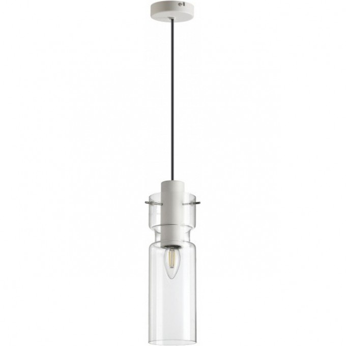 Подвес ODEON LIGHT SCROW PENDANT ODL24 323 E27 1*40W металл стекло, белый прозрачный 5057/1B