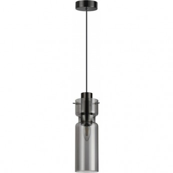 Подвес ODEON LIGHT SCROW PENDANT ODL24 323 E27 1*40W металл стекло, черный дымчатый