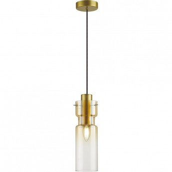 Подвес ODEON LIGHT SCROW PENDANT ODL24 323 E27 1*40W металл стекло, золотой янтарный