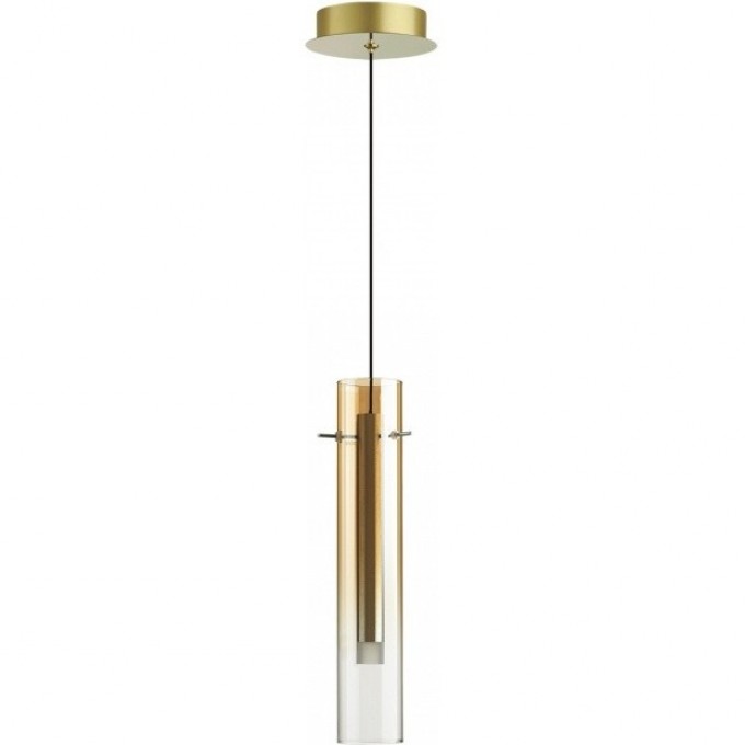 Подвес ODEON LIGHT SHINY PENDANT ODL24 317 LED 5W 3000K металл стекло, золотой янтарный 5062/5LB