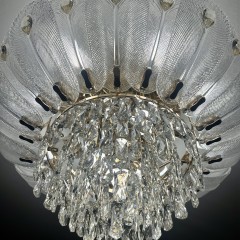 Люстра ODEON LIGHT PAROTI HALL ODL24 519 E14 11*40W металл хрусталь стекло, золото прозрачный янтарный